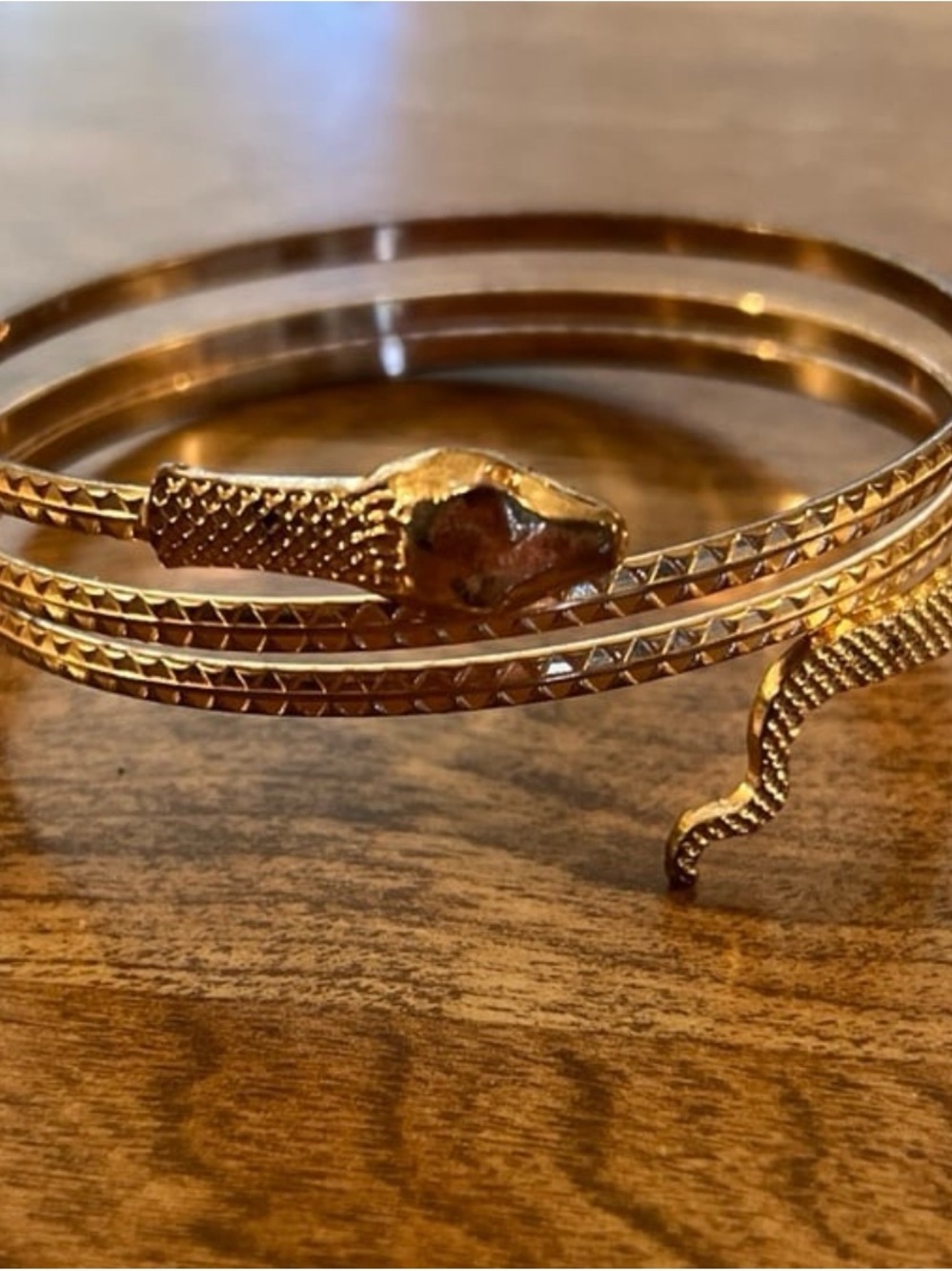 Gold Tone Snake Coil Arm Cuff / Arm Bracelet Jewelry Boho Chic
